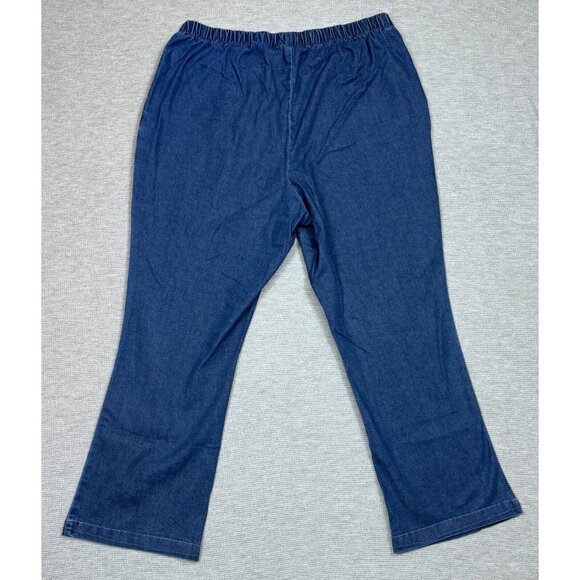 Woman Within Womens Blue Denim Jeans Pull On High Rise Bootcut Size 22WP NEW - Picture 3 of 15